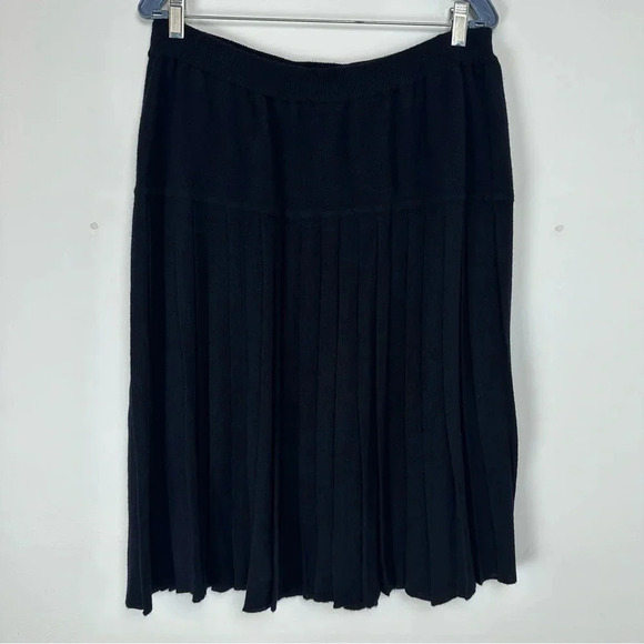 Elisabeth Liz Claiborne Women’s Vintage Wool Pleated Skirt Size 2/Large Black - Picture 2 of 4
